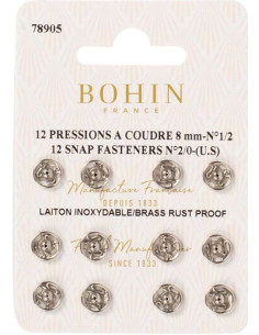 Botões de pressão para costura 8 mm Bohin - Prata