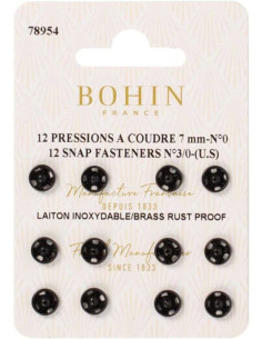 Botões de pressão para costura 7 mm Bohin - Preto