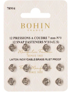 Botões de pressão para costura 7 mm Bohin - Prata