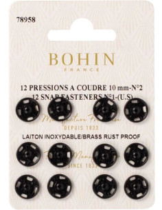 Botões de pressão para costura 10 mm Bohin - Preto