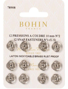 Botões de pressão para costura 10 mm Bohin - Prata