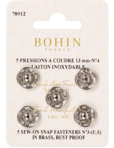 Botões de pressão para costura 13 mm Bohin - Prata