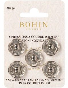 Botões de pressão para costura 18 mm Bohin - Prata