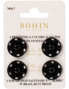 Botões de pressão para costura 21 mm Bohin - Preto
