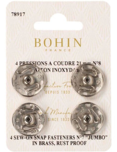 Botões de pressão para costura 21 mm Bohin - Prata