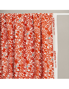 Tecido crepe de viscose Flowery - Laranja