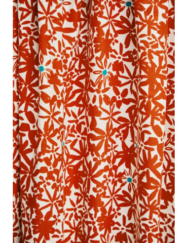 Tecido crepe de viscose Flowery - Laranja