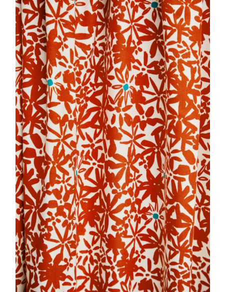 Tecido crepe de viscose Flowery - Laranja