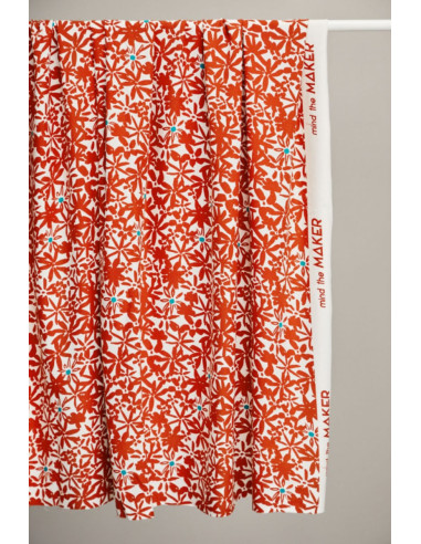 Tecido crepe de viscose Flowery - Laranja