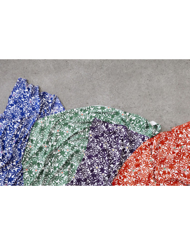 Tecido crepe de viscose Flowery - Azul cobalto