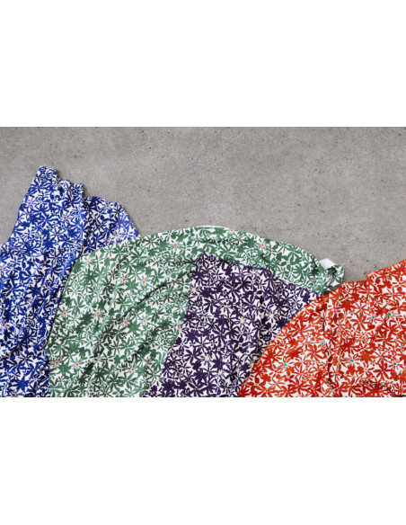 Tecido crepe de viscose Flowery - Azul cobalto