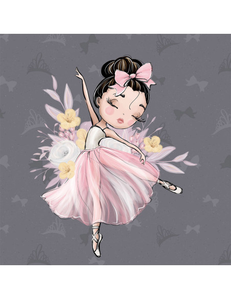 Painel de tecido moletom leve 40 cm x 50 cm - Bailarina