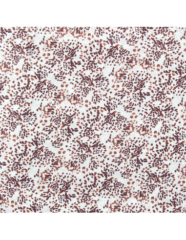 Tecido de viscose fantasia - Pistrello branco sujo e ameixa