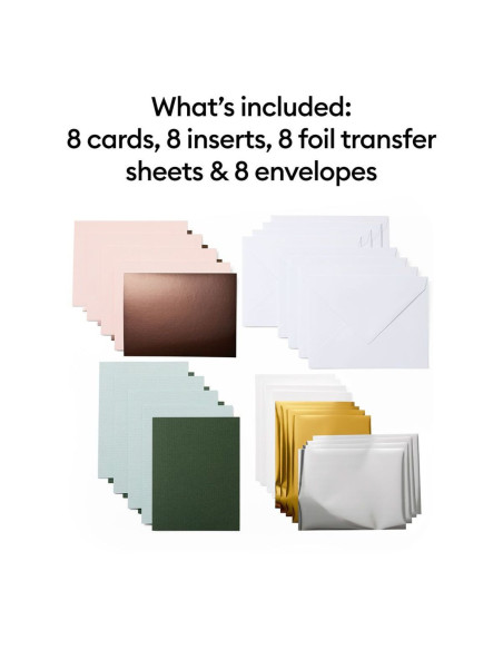 Conjunto de 8 cartões com envelopes R20 Foil Forest Grove Cricut