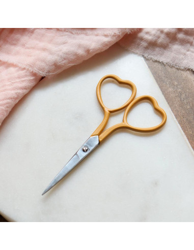Tesoura de bordar coração 9 cm - Lise Tailor - Mostarda