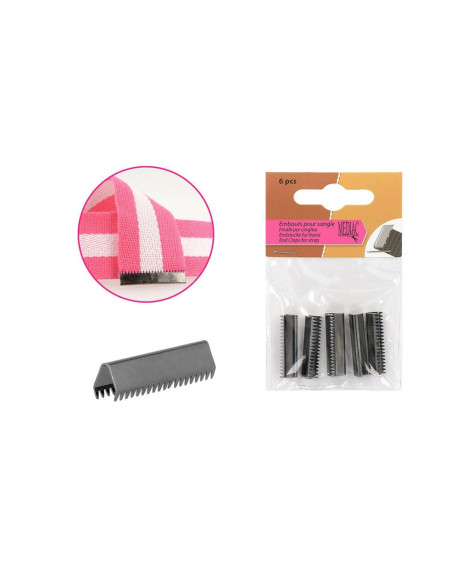 Conjunto de 6 pontas para correia - Cinza escuro