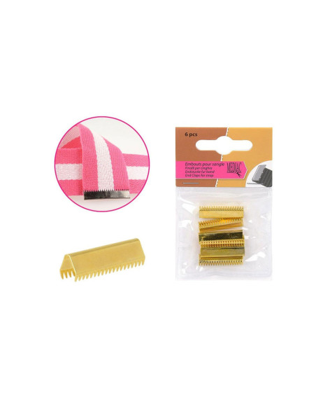 Conjunto de 6 pontas para correia - Ouro