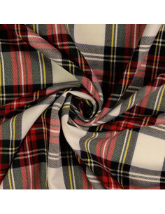 Tecidos tartan escocês - Vermelho e cru 2