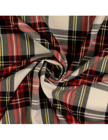 Tecidos tartan escocês - Vermelho e cru