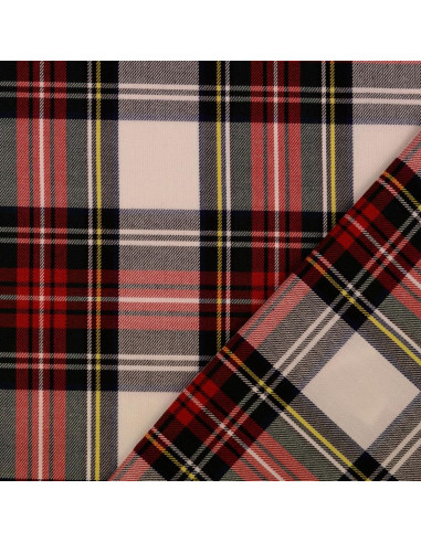 Tecidos tartan escocês - Vermelho e cru