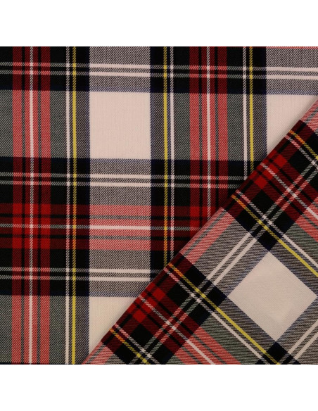 Tecidos tartan escocês - Vermelho e cru