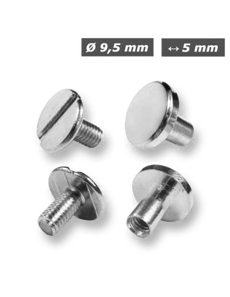 25 conjuntos de parafusos chicago 9,5 mm x 5 mm - Prata