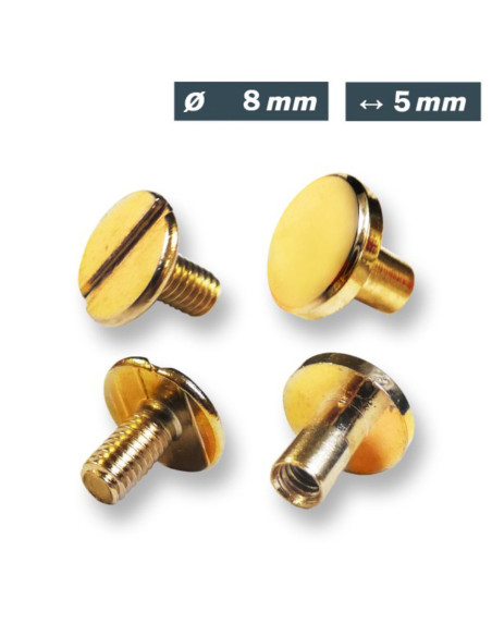 25 conjuntos de parafusos chicago 8 mm x 5 mm - Ouro