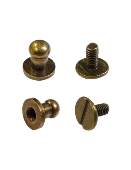 4 conjuntos de botões de colarinho de rosca - Bronze