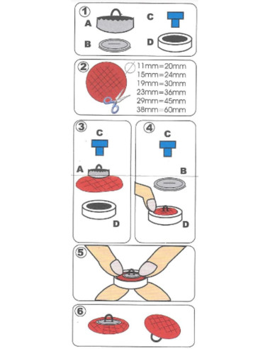 Caixa de 100 botões para cobrir - 11 mm