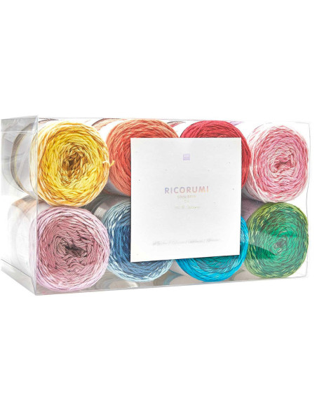 Conjunto de 16 novelos de algodão Ricorumi Spin Spin