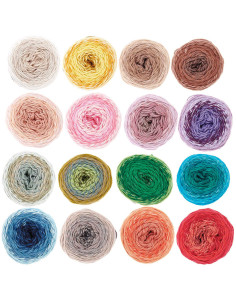 Conjunto de 16 novelos de algodão Ricorumi Spin Spin 2