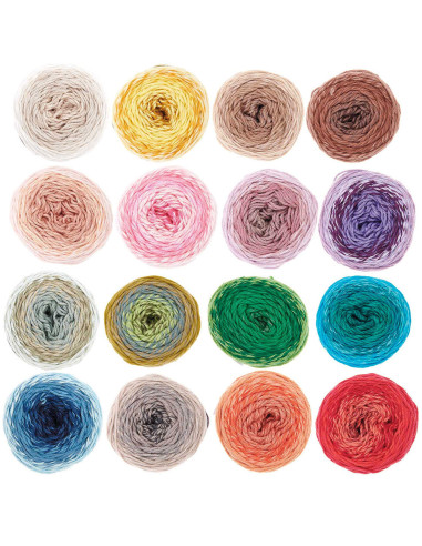Conjunto de 16 novelos de algodão Ricorumi Spin Spin