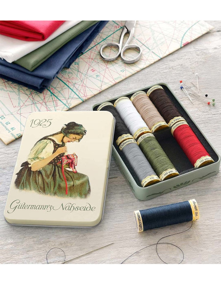 Conjunto de 8 linhas de costura de poliéster Nostalgie 1925 Gütermann