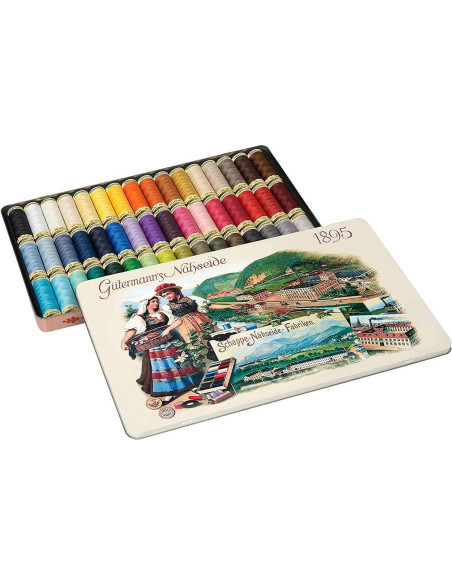 Conjunto de 48 linhas de costura de poliéster Nostalgie 1895 Gütermann