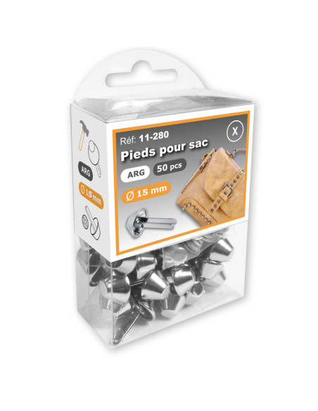 Lote de 50 pés para sacos 15 mm - Prata