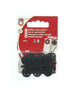 Botões de pressão plásticos pretos 13 mm