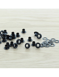Saco de 100 ilhós com arruelas de 4 mm - Preto