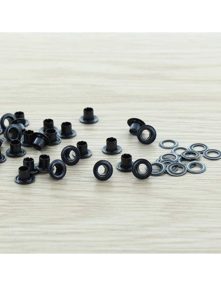 Saco de 100 ilhós com arruelas de 4 mm - Preto