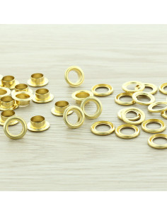 Saco de 100 ilhós com arruelas de 8 mm - Ouro
