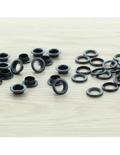 Saco de 100 ilhós com arruelas de 8 mm - Preto