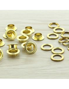 Saco de 100 ilhós com arruelas 11 mm - Ouro