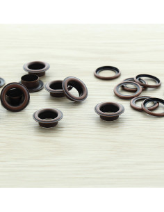 Saco de 100 ilhós com anilhas 11 mm - Cobre