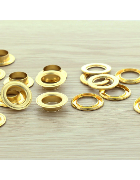 Saco de 100 ilhós com anilhas 14 mm - Ouro