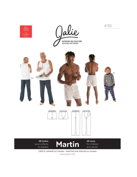 Molde de calça e boxer Martin - Jalie 4132