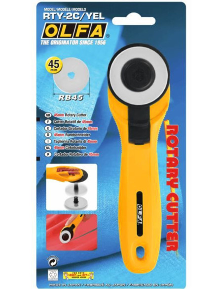 Cortador circular ergonômico Amarelo Olfa 45mm