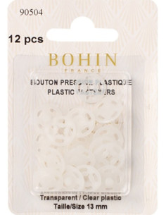 Botões de pressão redondos para costurar em plástico transparente 13 mm Bohin