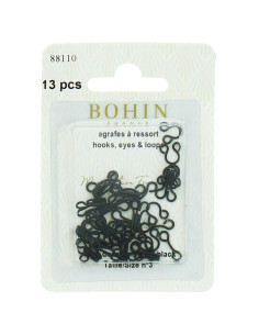 Grampeadores de metal com molas Bohin - Preto
