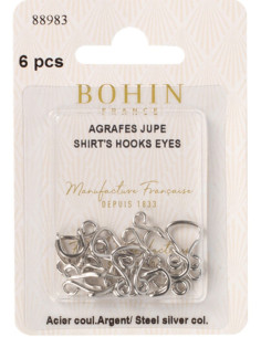 Fechos de saia prateados Bohin