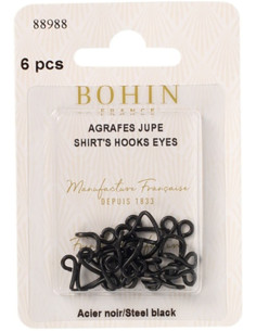 Fechos de agrafes para saias pretas Bohin