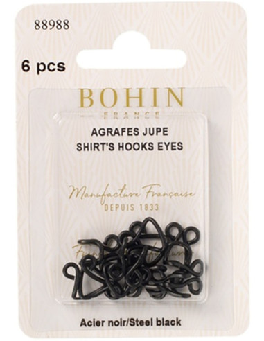 Fechos de agrafes para saias pretas Bohin